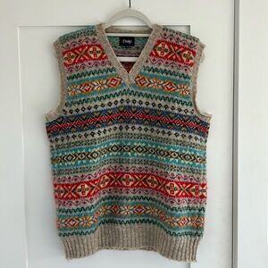 Drake’s Wool Fair Isle Sweater Vest